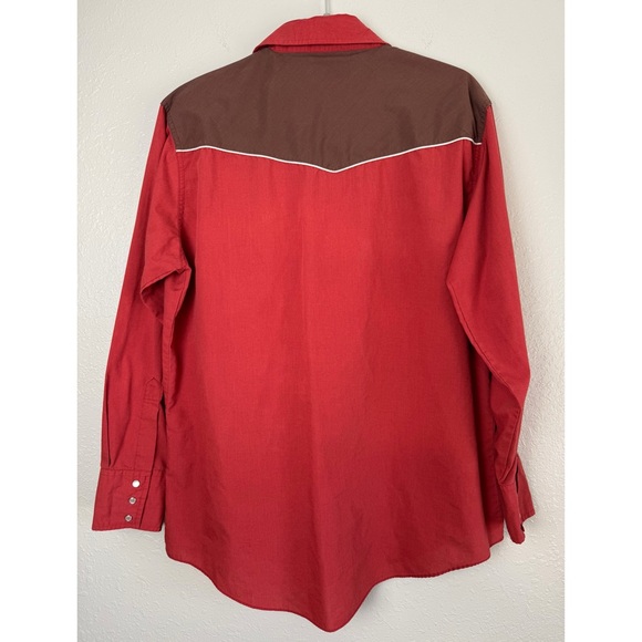 Vintage Ely Cattleman red pearl snap button popper horse western cowboy shirt L - Picture 6 of 11